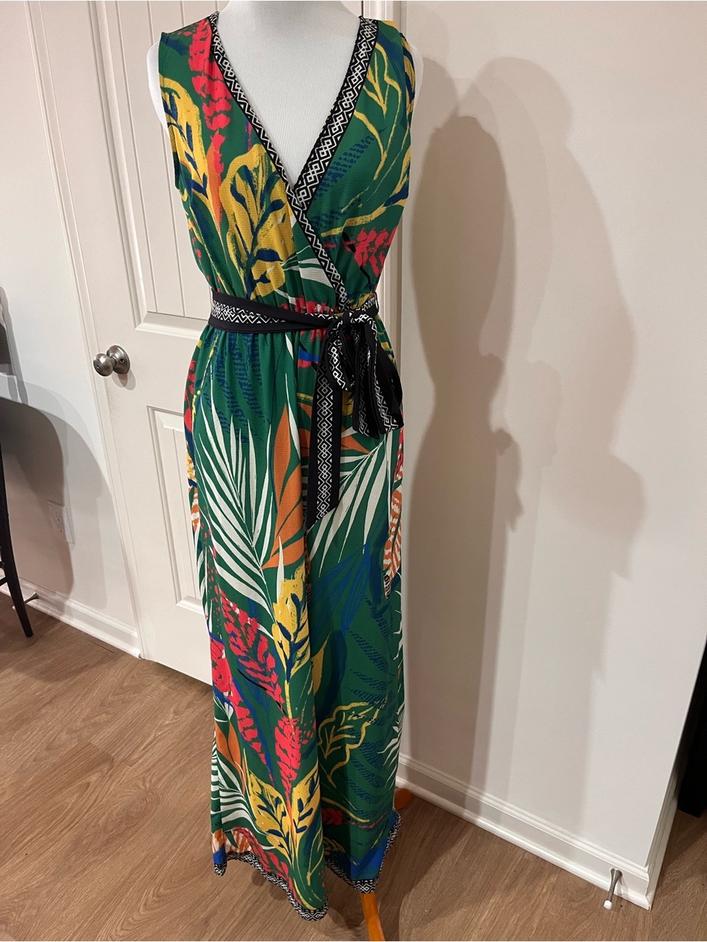Flying Tomato Multicolor Tropical Print Wrap Dress